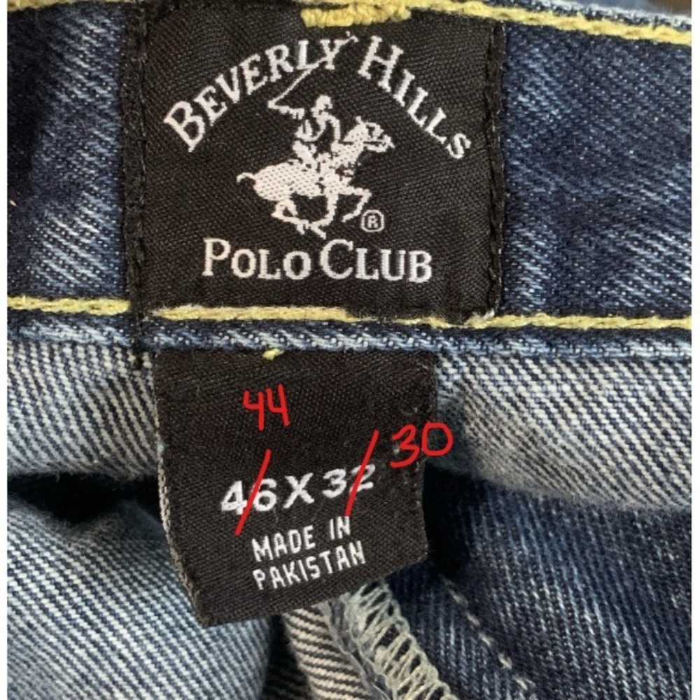 Y2K 90s Beverly Hills Polo Club Men's Carpenter Baggy Jeans 100% COTTON - 44X30 - Picture 9 of 16